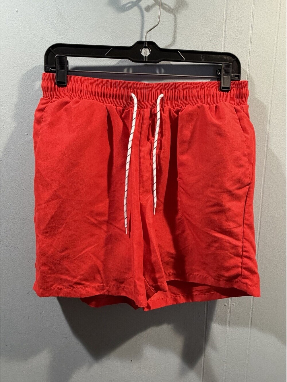 Mens Solid Swim Trunks Beach Shorts Size Medium Red